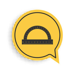 black protractor grid for measuring degrees icon vector image