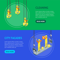 Cleaning professional worker washed window concept vector