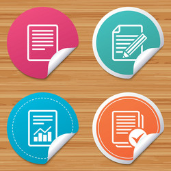 document icons file with chart and checkbox vector image