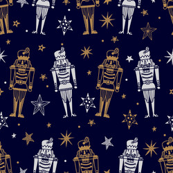 christmas seamless nutcracker pattern vector