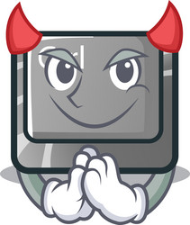 devil character ctrl button attached on computer vector