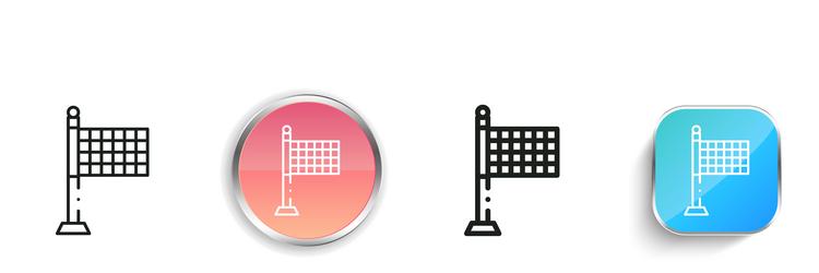 finish flag icon thin linear regular and button vector image