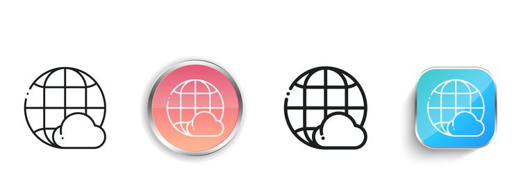 internet icon thin linear regular and button vector image