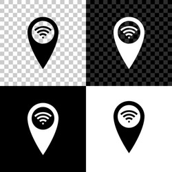 pointer map with wifi internet signal connection vector image