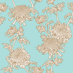 Blue and gray plants seamless pattern background Vector Image