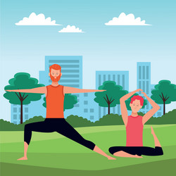 Men yoga poses Royalty Free Vector Image - VectorStock