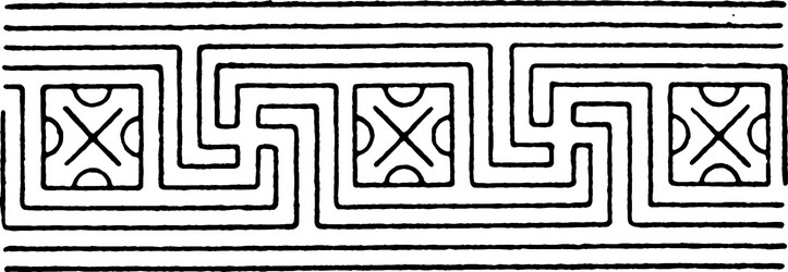 Ordinary intersecting fret band is a pattern vector