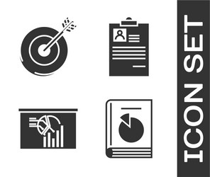 set user manual target board with graph chart vector image