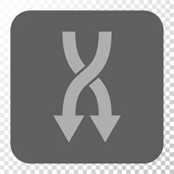 shuffle arrows down rounded square button vector image