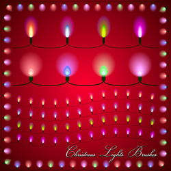 Abstract of colorful lights on red background vector