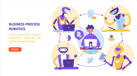 Business process robotization automation remote vector