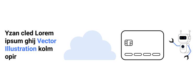 cloud computing concept with robot and credit card vector image