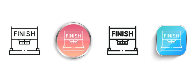 finish line icon thin linear regular and button vector image
