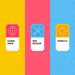 line web ui patterns set vector image