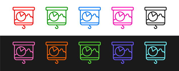 Set line presentation board with graph schedule vector