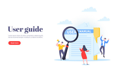 User manual guide book flat style design vector