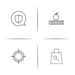 web and text simple linear icon setsimple outline vector image