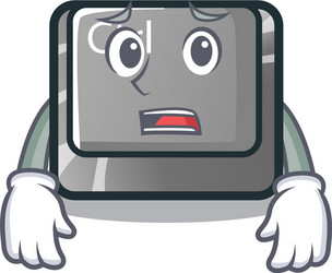 afraid character ctrl button attached on computer vector