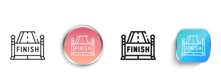 finish line icon thin linear regular and button vector image