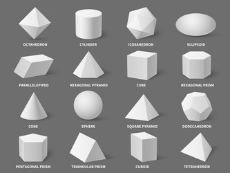 Color basic shapes realistic 3d geometric forms Vector Image