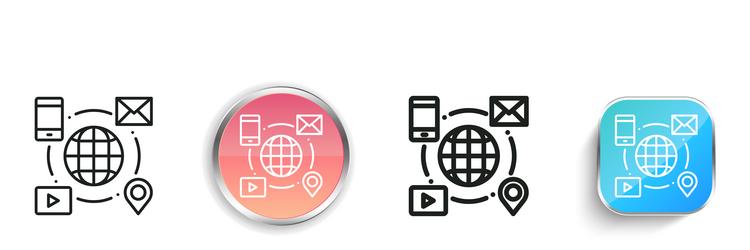 internet icon thin linear regular and button vector image
