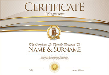 Retro Diploma Certificate Template vector image