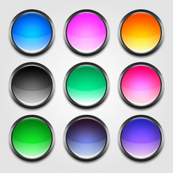 shiny colorful empty buttons set vector image