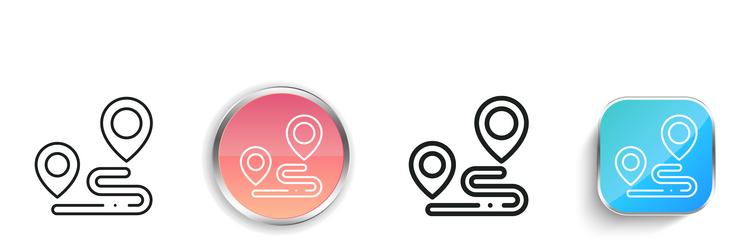 finish icon thin linear regular and button style vector image