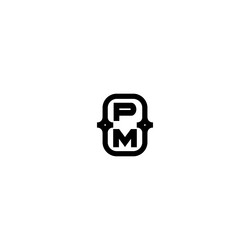 Pm pillar concept logo initial with high Vector Image