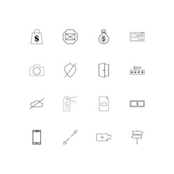 web linear thin icons set outlined simple vector image