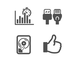 hdd computer cables and report timer icons like vector image
