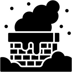 chimney with smoke icon christmas related vector