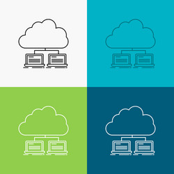 cloud network server internet data icon over vector image