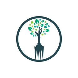 Fork tree logo design Royalty Free Vector Image