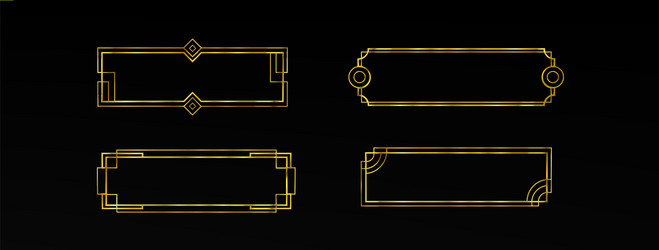 gold ui frame game button medieval border design vector image