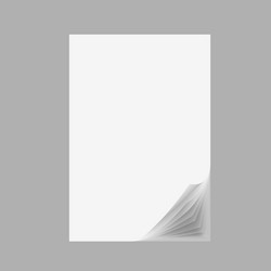 3d stack of papers with shadow on gray background vector image