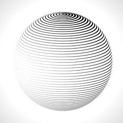 Abstract 3D Sphere with Linear Pattern vector image