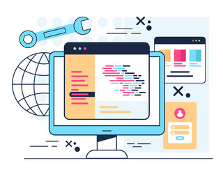 HTML Code Development Process vector image