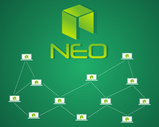 Neo blockchain bitcoin background style vector