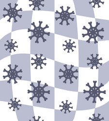 seamless pattern of groovy retro snowflakes vector image