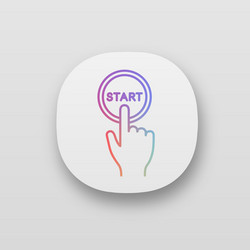 start button click app icons set vector image