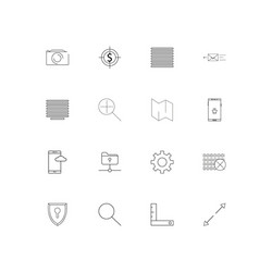 web linear thin icons set outlined simple vector image