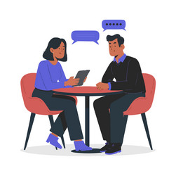 design for business meeting interview in progress vector image