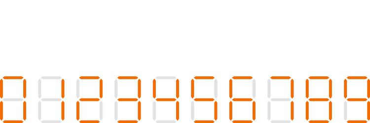 digital display digits numbers numberals vector image