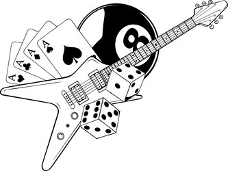 electric guitar line art Vector Image