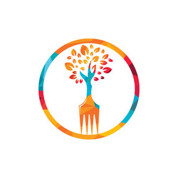 Fork tree logo design Royalty Free Vector Image
