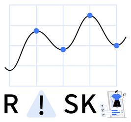 risk analysis with graph plotting and strategic vector image