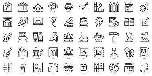 Set of adventure icons line art style bundle Vector Image