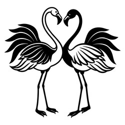 simple pair of flamingos dancing with their necks vector image
