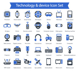 technology device icon set vector image